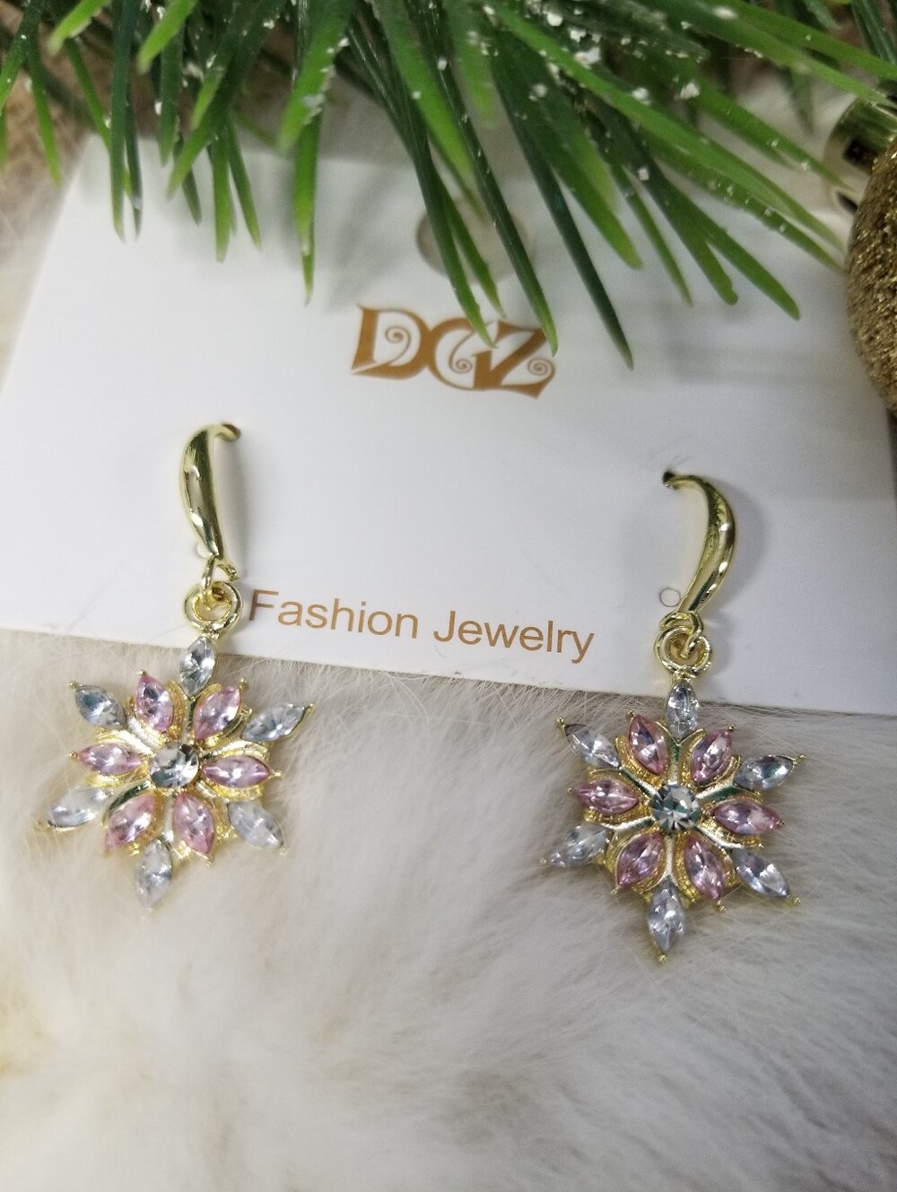 Sparkly Snowflake Drop Earrings